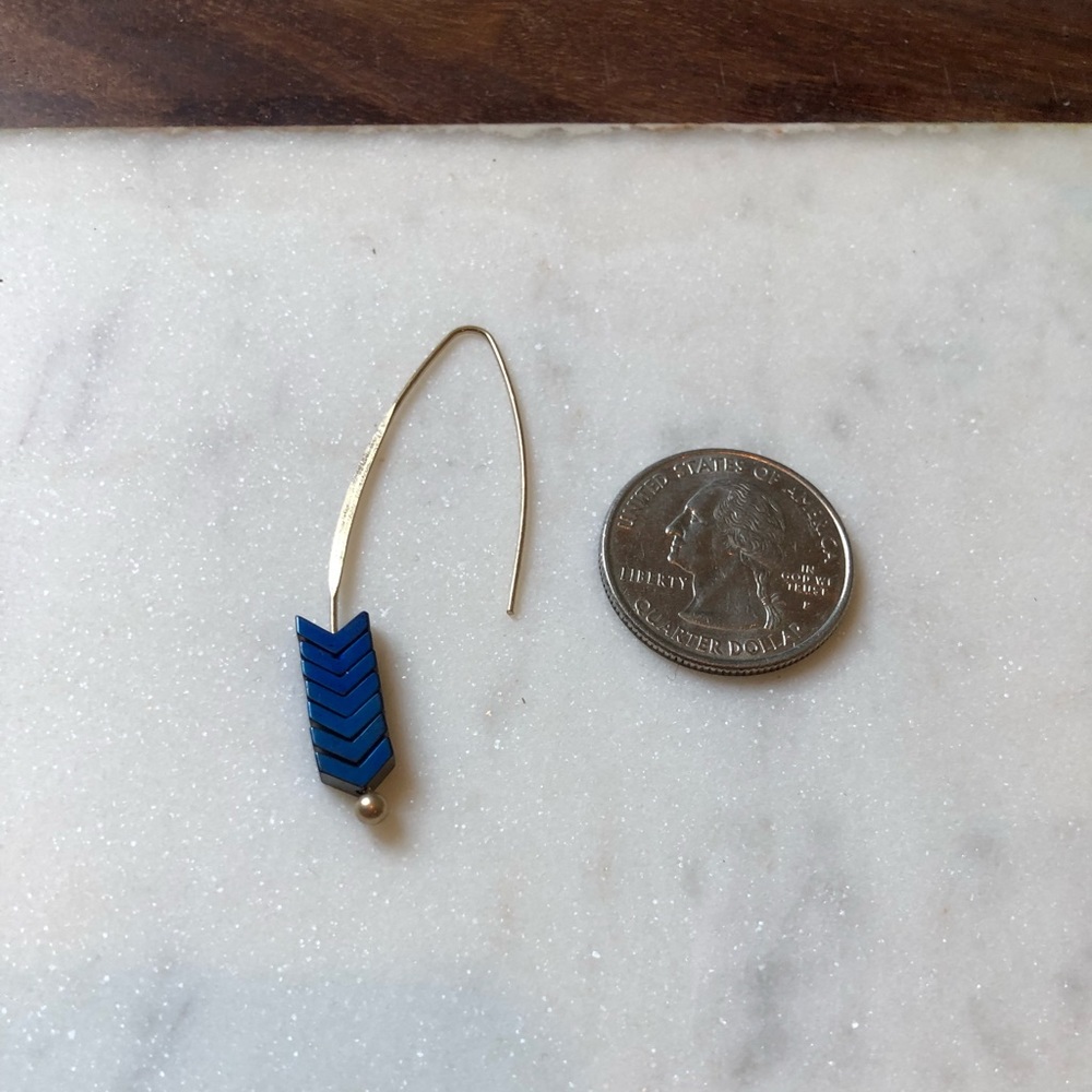NWOT Cobalt Blue Drop Earrings - Picture 3 of 3